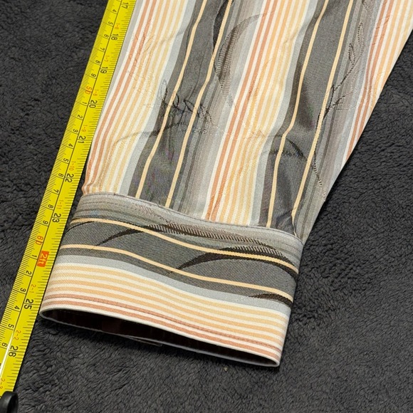 Tommy Bahama Silk Striped Long Sleeve Button Up Shirt Menswear Patterned Large - Picture 7 of 11